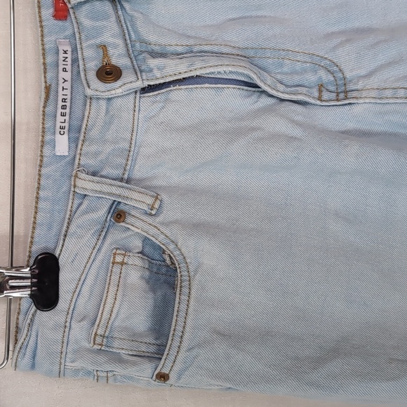 Celebrity Pink The Iconic Light wash Distressed Straight Leg Jean Size 7 - Picture 2 of 7